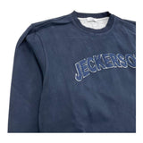 JECKERSON felpa chiusa girocollo tinta unita con logo Blu per Bambino J4436 BLU JECKERSON 