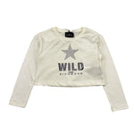 JOHN RICHMOND shirt modello crop tinta unita con stampa in contrasto Bianco per Bambina RGA24012TSX BIANCO JOHN RICHMOND 