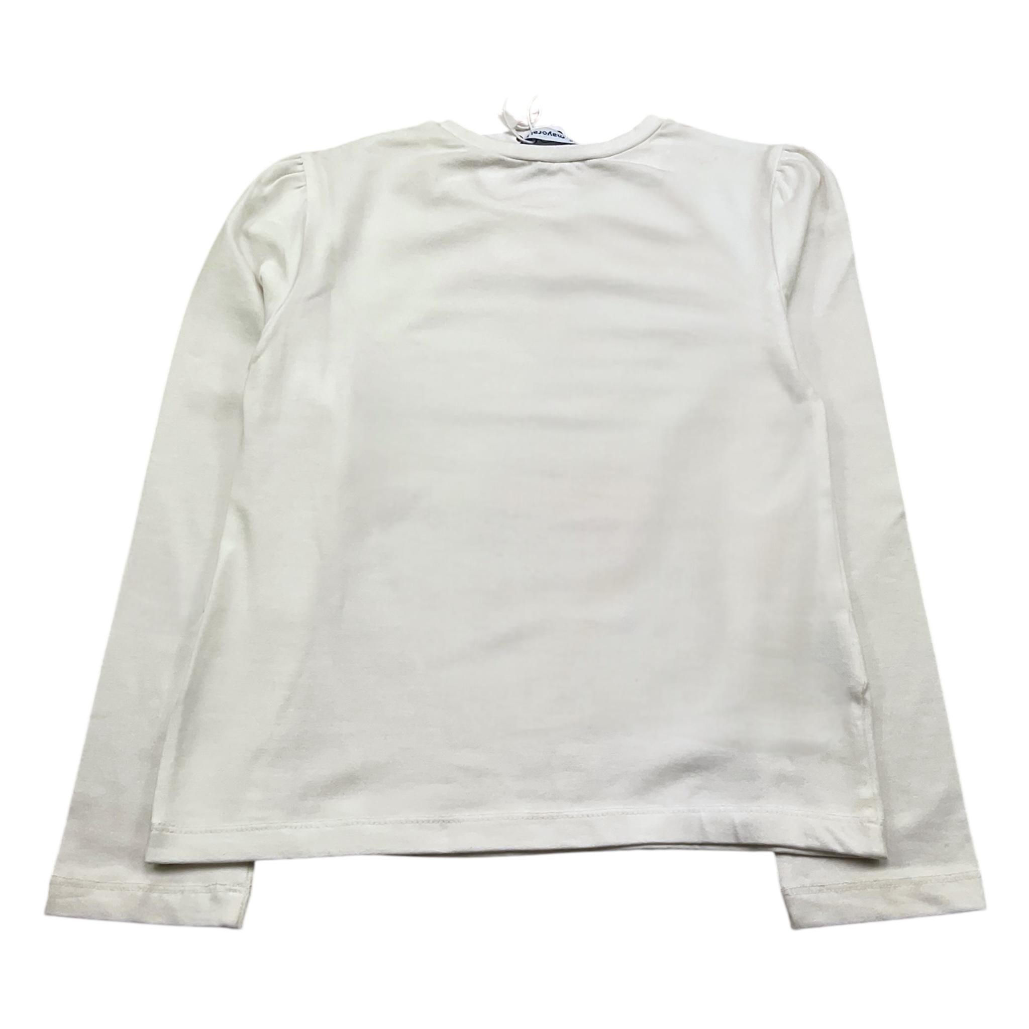 MAYORAL shirt girocollo tinta unita con stampa Bianco per Bambina 4066 BIANCO MAYORAL 