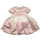 Carlo Pignatelli Two-Tone White/Pink Half-Sleeve Ceremonial Dress for Baby Girl