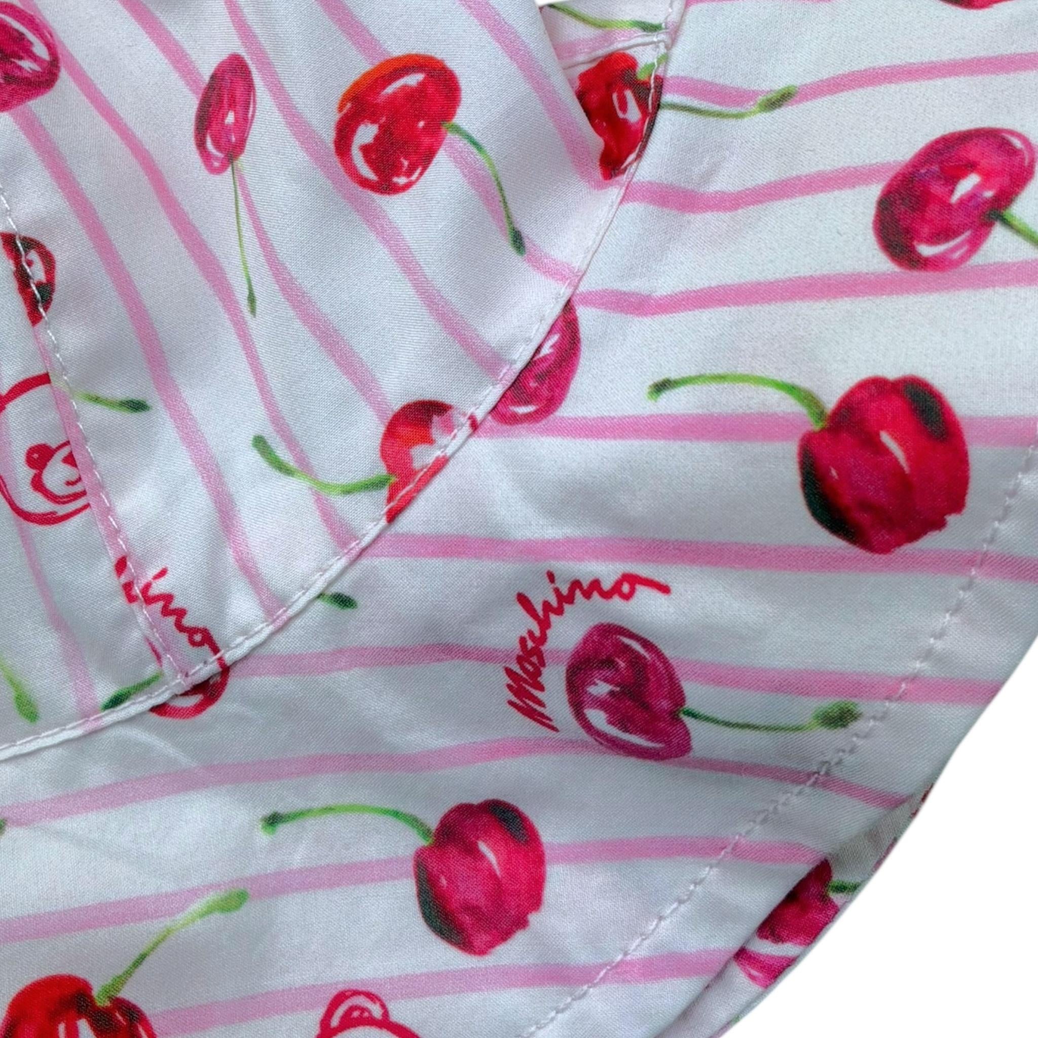 Moschino Cappello Tinta Unita con Fantasia A Righe per Neonata MDX028 BIANCO MOSCHINO 