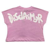 Disclaimer T-Shirt Crop Model Solid Color With Contrast Print Pink For Girls