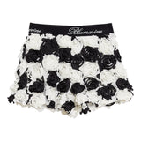 Miss Blumarine Two-Tone Shorts With Black/White Applications For Girls