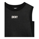 Dkny Solid Color Crew Neck Tank Top Black For Girls