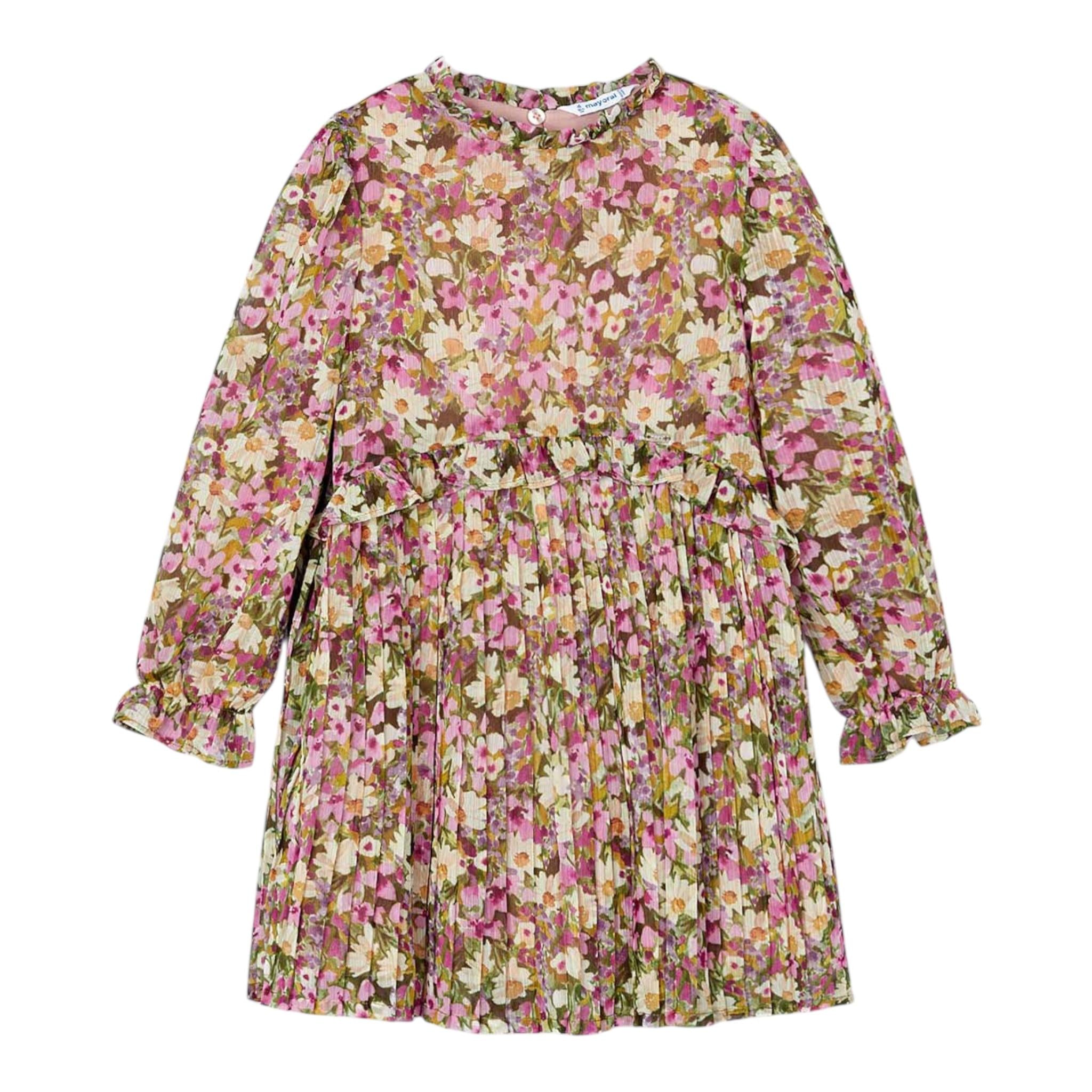 MAYORAL abito in camicia tinta unita con fantasia Multicolor per Bambina 49133X MULTICOLOR MAYORAL 
