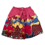 Gaelle Solid Color Skirt with Pink Fantasy Print for Girls