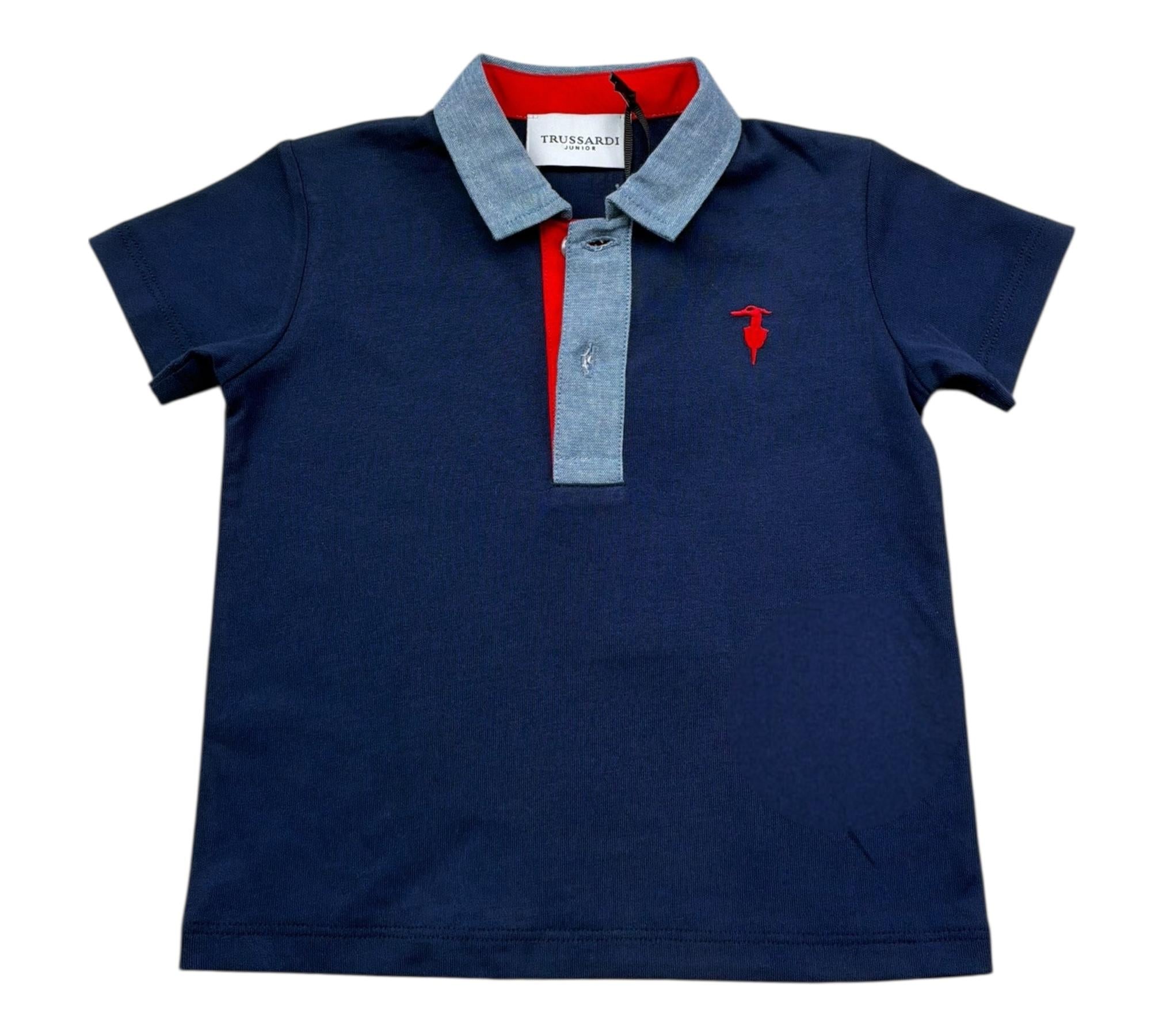 Trussardi Polo Mezza Manica Tinta Unita con Logo per Neonato TIP26103PO BLU TRUSSARDI 