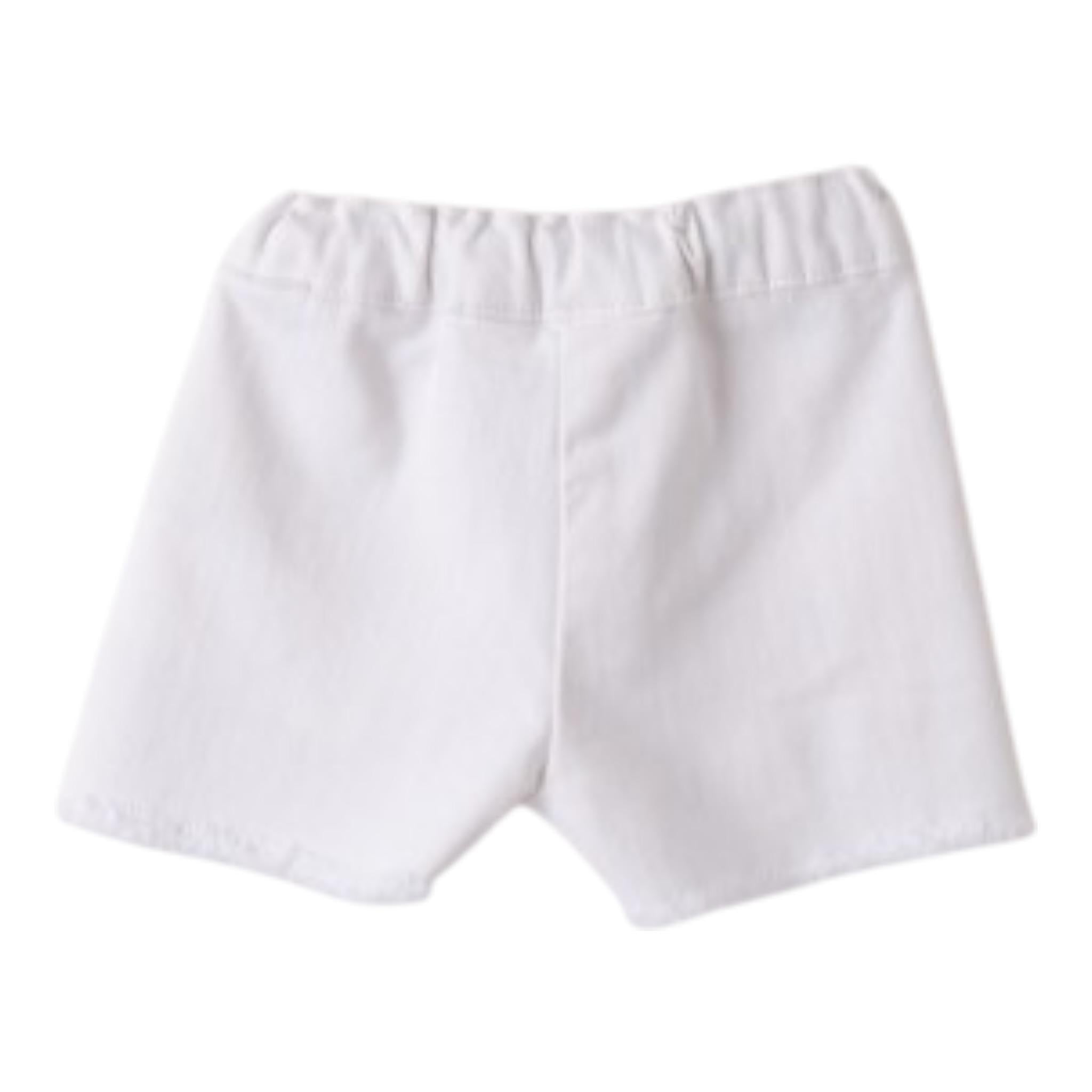 Mini Banda Short tinta unita con Girovita Regolabile Bianco per Neonata 3B736X BIANCO MINI BANDA 