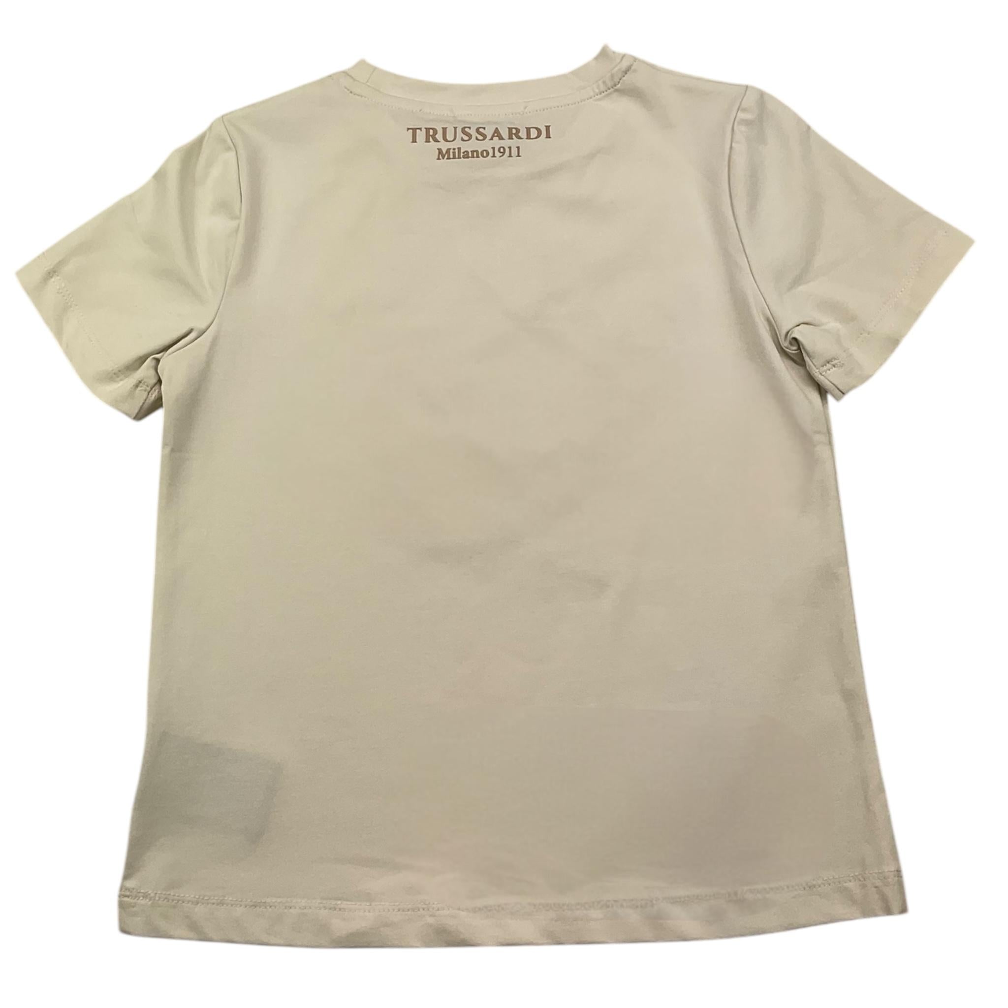TRUSSARDI t-shirt girocollo tinta unita con stampa Panna per Bambina TGA25122TS PANNA TRUSSARDI 