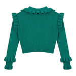 PHILOSOPHY maglia tinta unita con balze e stampa Verde per Bambina PFMA044 VERDE PHILOSOPHY 