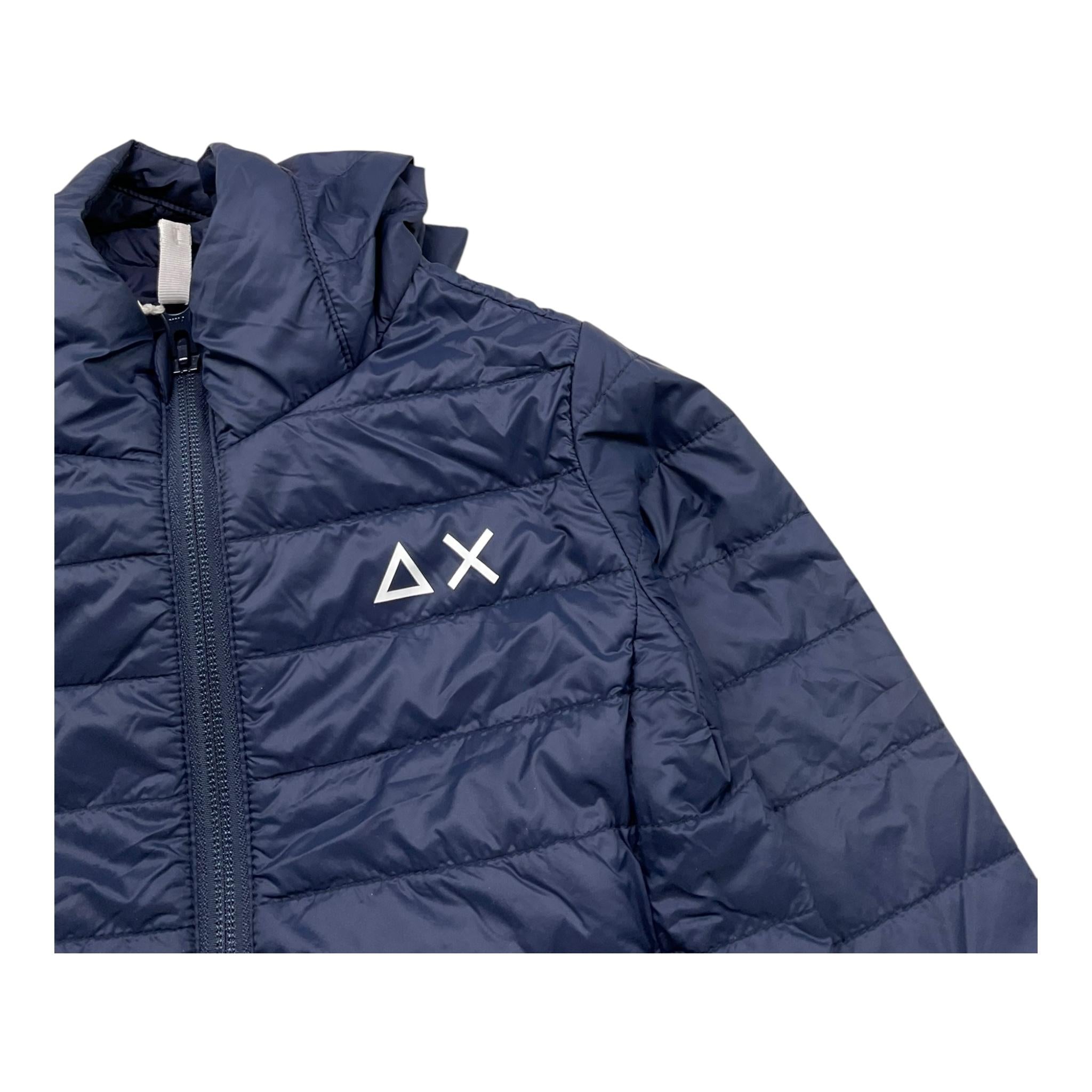 Sun68 Giubbino Tinta Unita con Cappuccio E Logo per Bambino R35301 BLU SUN68 