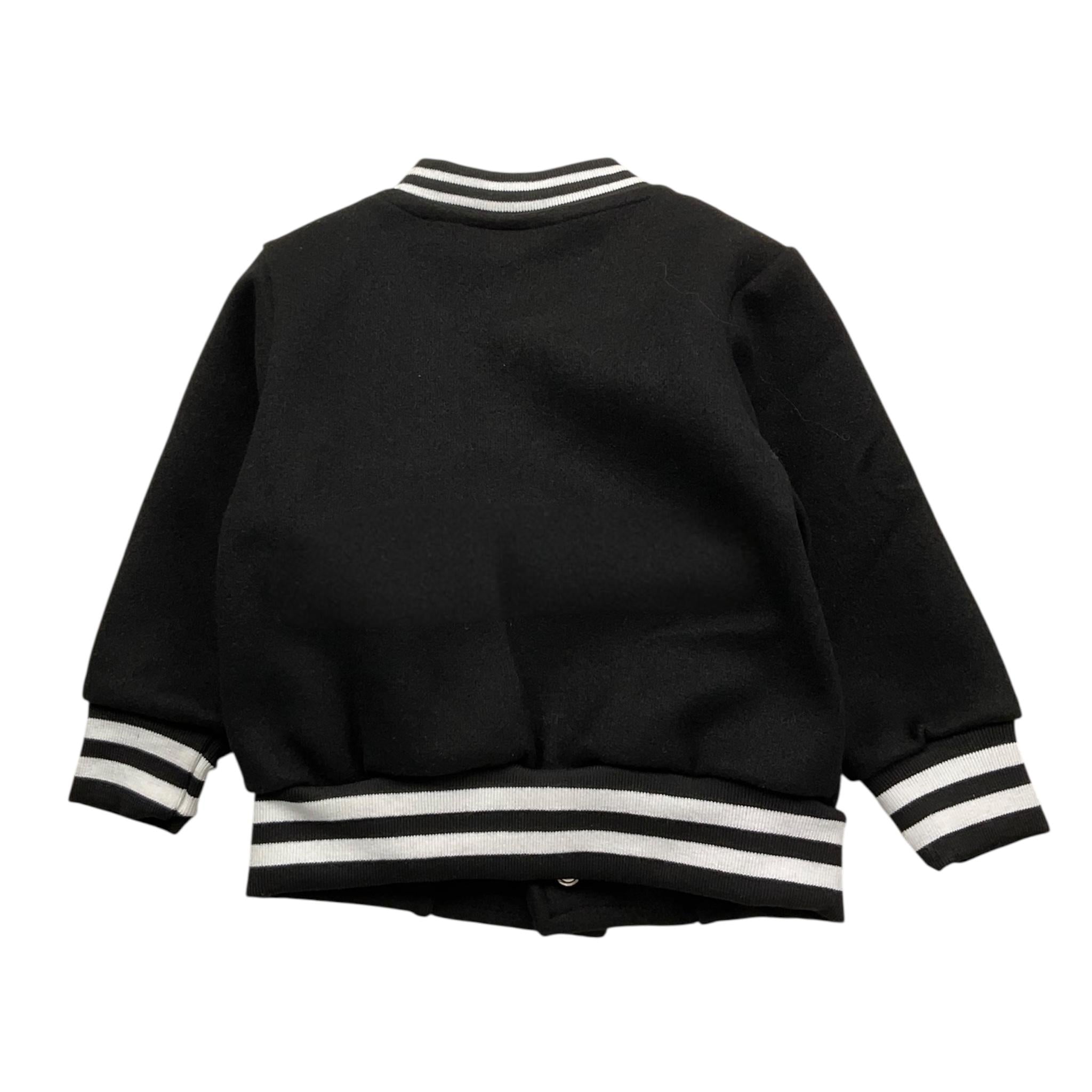 YOSHII giubbino modello college tinta unita con stampa Nero per Neonata YSH015 NERO YOSHII 