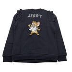 MONNALISA felpa con zip tinta unita con stampa Blu per Bambina 194806RK BLU MONNALISA 