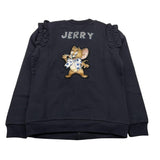 MONNALISA felpa con zip tinta unita con stampa Blu per Bambina 194806RK BLU MONNALISA 