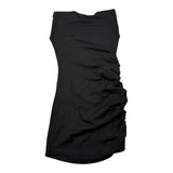 J'Aime' Abito tinta unita con Arriccio Nero per Bambina 5166G NERO J'AIME' 
