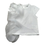 M+E' T-Shirt Girocollo Tinta Unita con Tulle per Bambina UE1768 BIANCO M+E' 