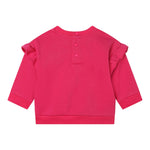 GIVENCHY felpa chiusa girocollo tinta unita con stampa paillettata Fuxia per Neonata H05287 FUXIA GIVENCHY 