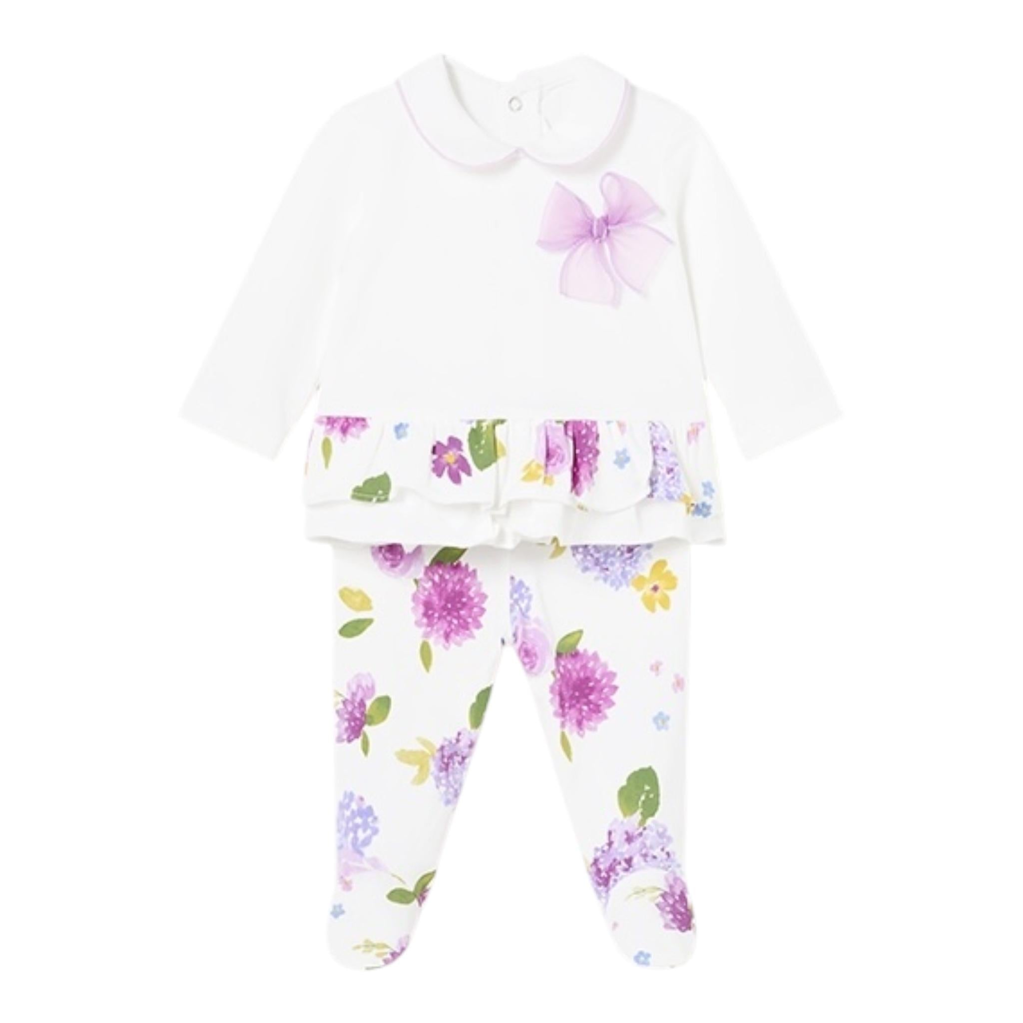 Mayoral Completo 2 Pezzi Shirt-Ghettina con Fantasia per Neonata 1530 BIANCO MAYORAL 