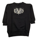 FUN & FUN abito felpa girocollo tinta unita con applicazioni Nero per Bambina FBDR00218 NERO FUN & FUN 