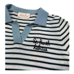 Saint Barth Polo Mezza Manica Fantasia A Righe per Bambina EVONNEJR BIANCO SAINT BARTH 