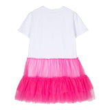 Twinset Two-Tone Dress Half Sleeve With White Print For Girls