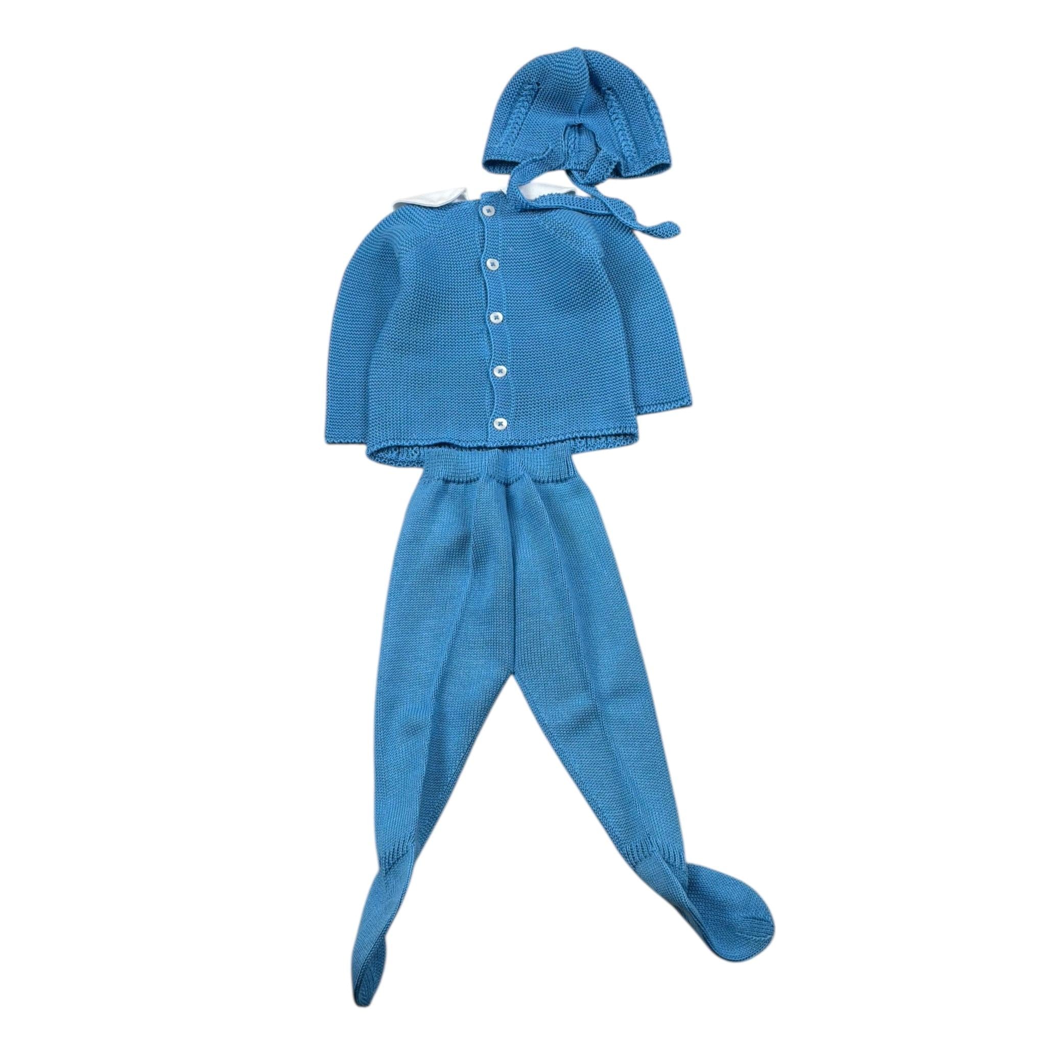 Mac Ilusio'N Completo 3 Pezzi Maglia-Ghettina-Cappello per Neonato 9610G BLU MAC ILUSIO'N 
