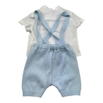 I Delfi Completo 2 Pezzi Camicia-Salopette per Neonato 25P5439 BIANCO/AZZURRO I DELFI 