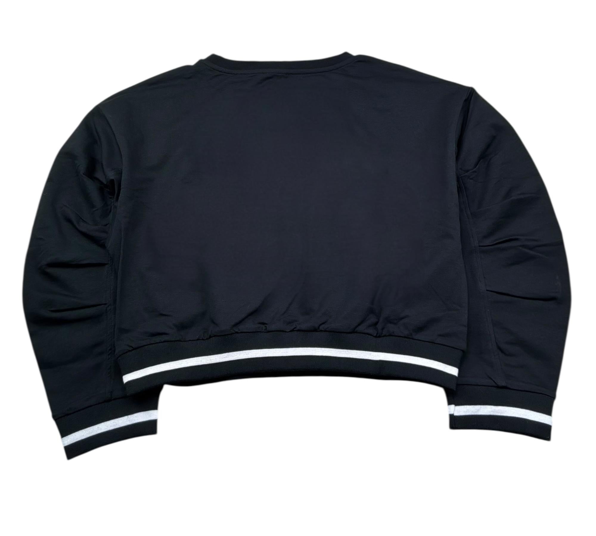 Monnalisa Felpa Chiusa Girocollo Tinta Unita con Stampa per Bambina 499609 NERO MONNALISA 