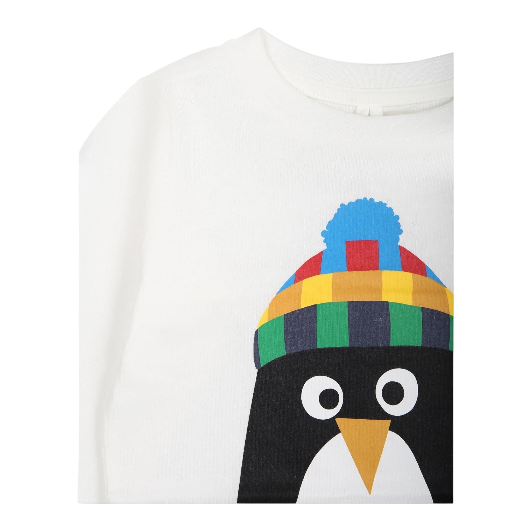 STELLA McCARTNEY shirt girocollo tinta unita con stampa pinguino Bianco per Bambino TT8610J BIANCO STELLA McCARTNEY 