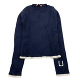 LIU JO maglia tinta unita cn profili in contrasto Blu per Bambina GF4138 BLU LIU JO 