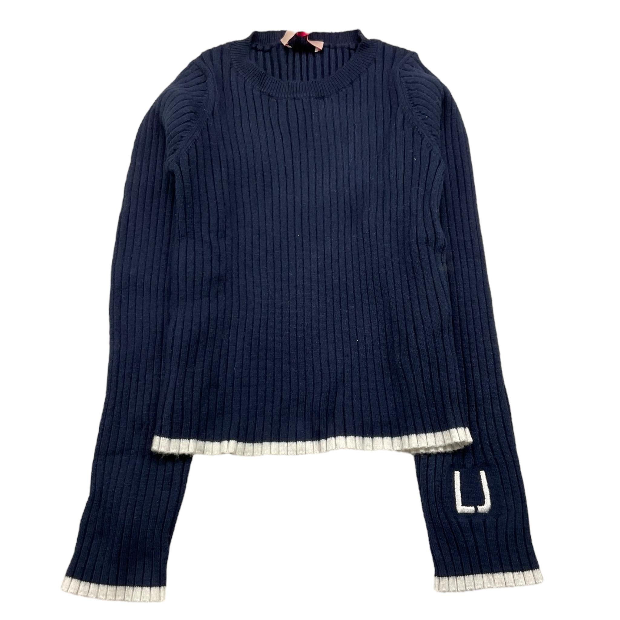 LIU JO maglia tinta unita cn profili in contrasto Blu per Bambina GF4138 BLU LIU JO 