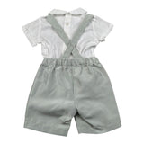 Barcellino Completo 2 Pezzi Camicia-Bermuda con Bretelle per Neonato 120712 BIANCO BARCELLINO 