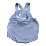 Chicco Plain Romper With Striped Pattern Powder Blue For Newborn