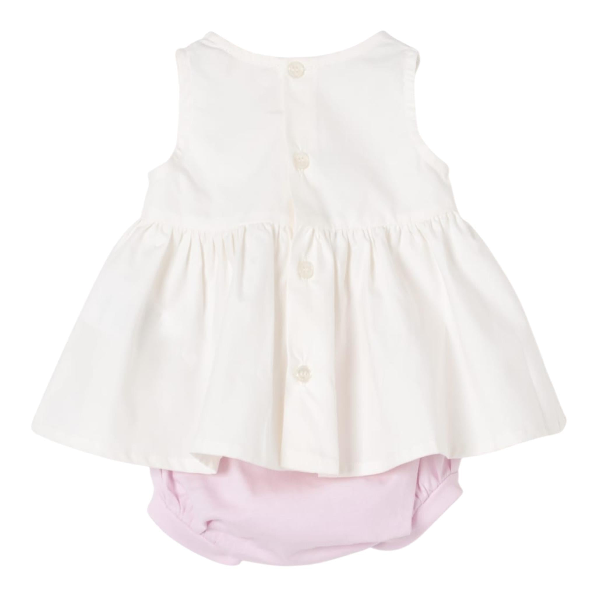 Elisabetta Franchi Completo 2 Pezzi Camicia-Coulotte Bicolore per Neonata ENCD098 BIANCO/ROSA ELISABETTA FRANCHI 