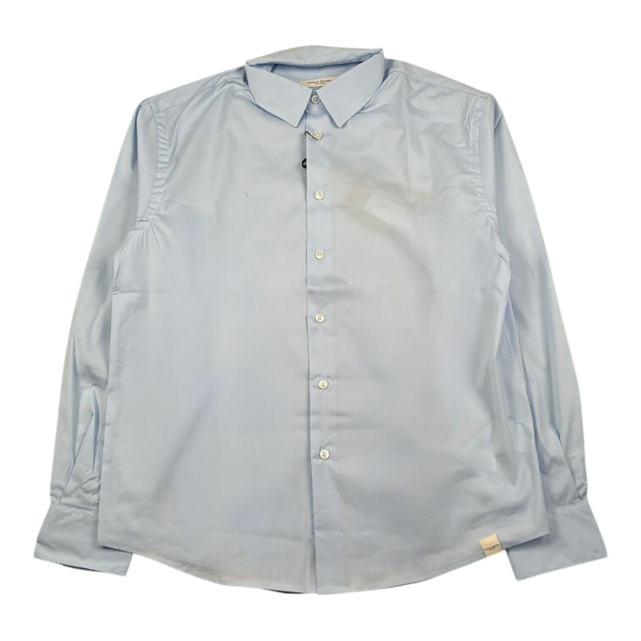 Paolo Pecora Camicia Manica Lunga Tinta Unita per Bambino PP3973 AZZURRO PAOLO PECORA 