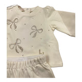 LIU JO completo 2 pezzi felpa-pantalone tinta unita Panna per Neonata HF4072 PANNA LIU JO 