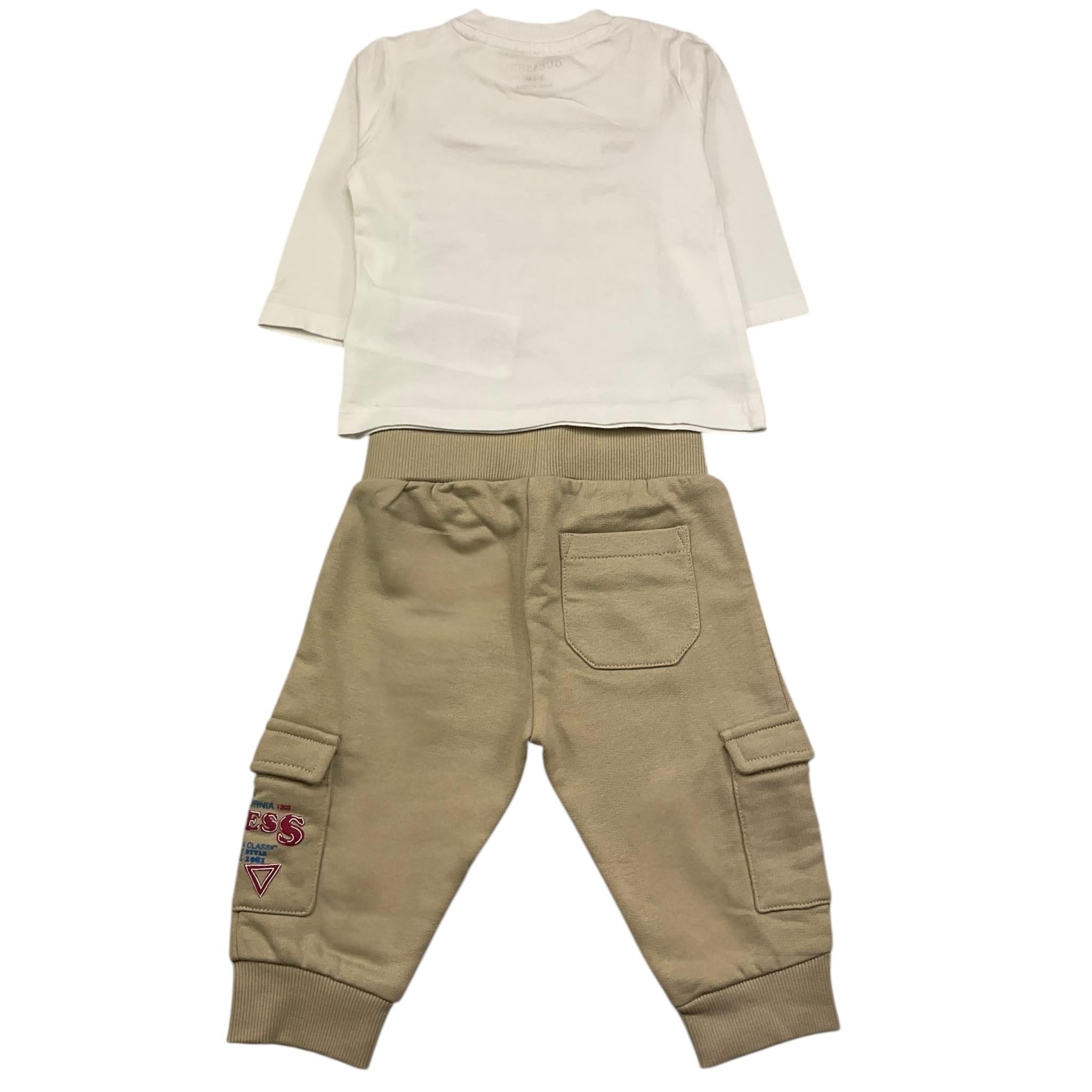 GUESS completo 2 pezzi shirt-pantalone Bianco/beige per Neonato I4YG10K8HM3 BIANCO/BEIGE GUESS 