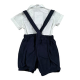 Barcellino Completo 3 Pezzi Camicia-Salopette-Papillon per Neonato 120703 BIANCO/BLU BARCELLINO 