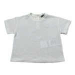 Emporio Armani T-Shirt Girocollo Tinta Unita con Logo per Neonato EB000375 PANNA EMPORIO ARMANI 