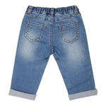 Moschino Jeans Tinta Unita con Elastico In Vita per Neonato MUP05FX AZZURRO MOSCHINO 