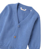 Mini Banda Cardigan tinta unita con Bottoni In Contrasto Azzurro per Neonato 3B643X AZZURRO MINI BANDA 