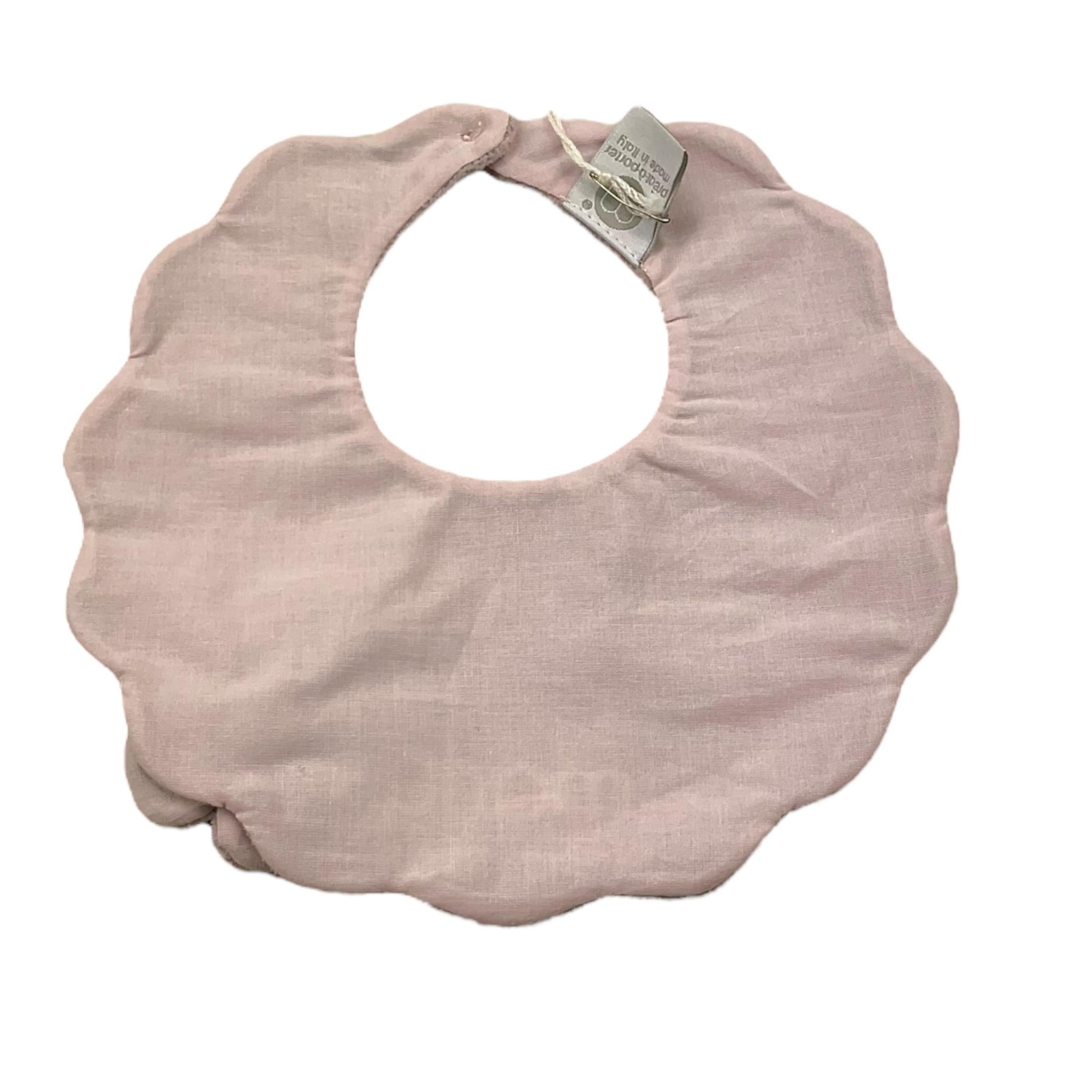 MARLU' bavetta tinta unita con applicazione Rosa per Neonata IB10BAV ROSA MARLU' 