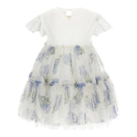 MONNALISA abito tinta unita con fantasia fiori Bianco per Bambina 11B908 BIANCO MONNALISA 