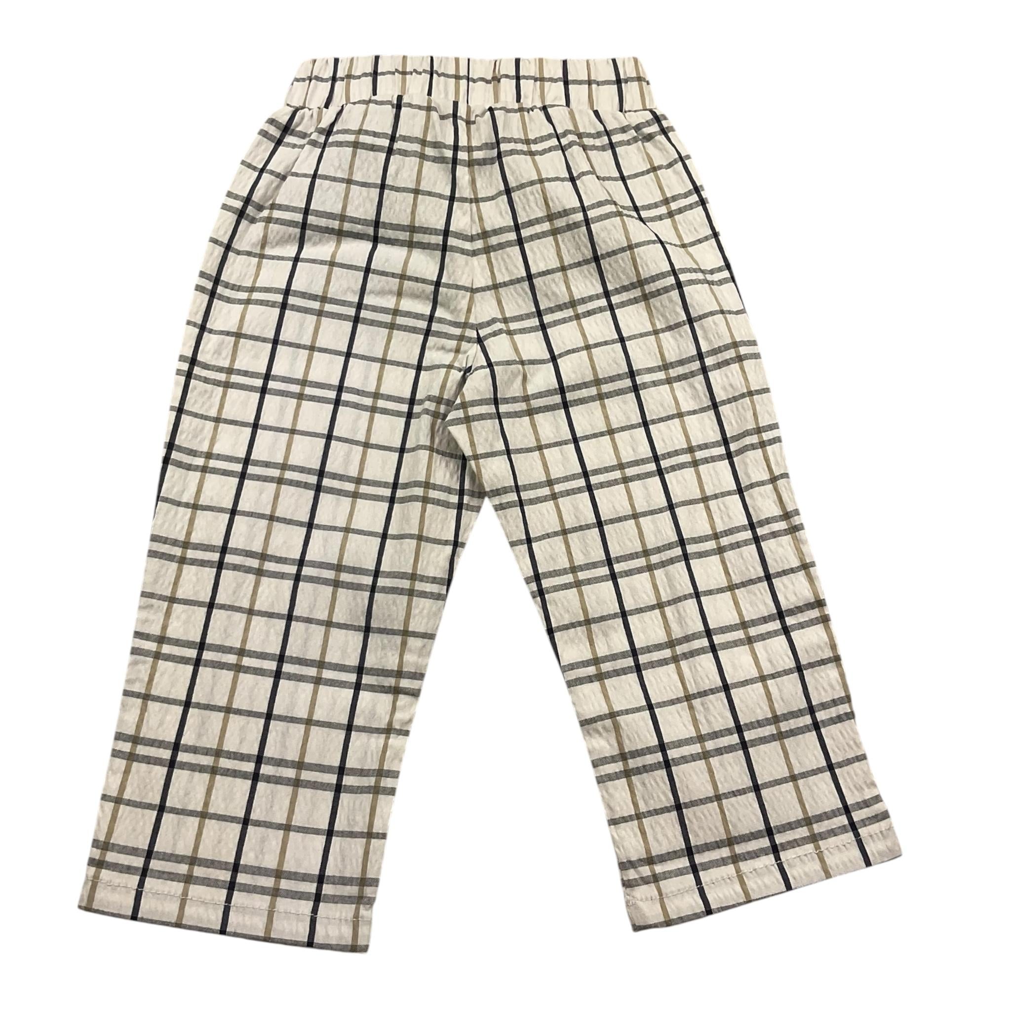 J.O. Milano Pantalone Tinta Unita Fantasia Quadri con Elastico In Vita per Neonato 274C2N BIANCO J.O. MILANO 