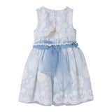 Abel &amp; Lula Plain Blue Embroidered Sleeveless Dress For Girls