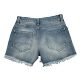 Lu Lu By Miss Grant Short In Denim tinta unita con Strappi Azzurro per Bambina LL2770 AZZURRO LU LU BY MISS GRANT 