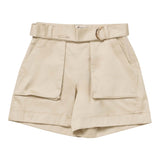 Twinset Short Solid Color With Elastic Waist Beige For Girls