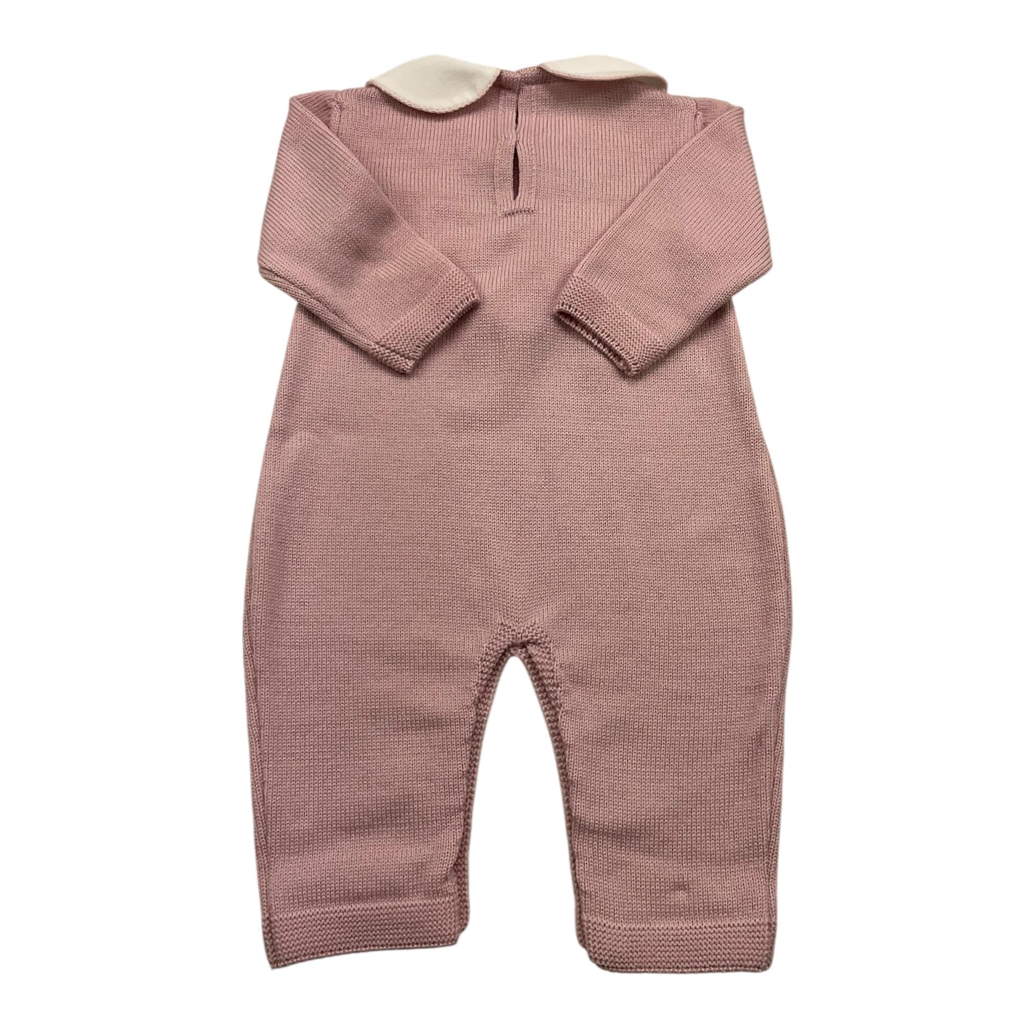 BABY LORD tutina manica lunga tinta unita cn babbucce Rosa per Neonata 718 ROSA BABY LORD 
