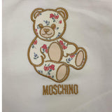 MOSCHINO completo 2pz shirt-gonna tinta unita con stampa fiori Bianco per Neonata MDK03E BIANCO MOSCHINO 
