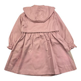 Alice Pi Pink Hooded Solid Color Trench Coat for Girls